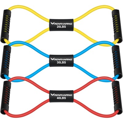 RENRANRING Figure 8 Fitness Resistance Bands with Handles - Exercise Tube Ban...