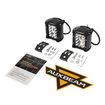AUXBEAM 4" LED Work Light Bar Spot Cube Pods White Amber Strobe Fog Driving Lamp