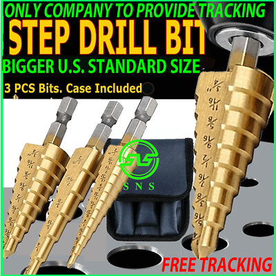 1-13pcs Drill Bit Set lot HSS Titanium Multi Step Twist Metal Wood Countersink