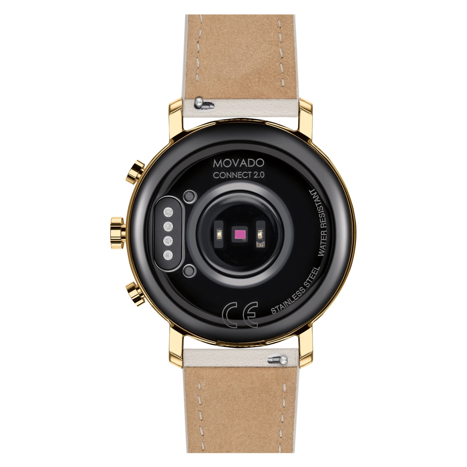 Pre-owned Movado Connect 2.0 Light Grey Leather Strap 40mm Smartwatch 3660024