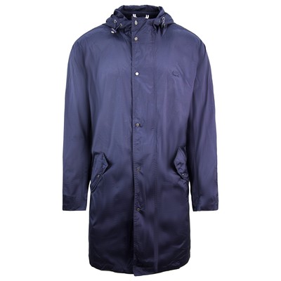 Pre-owned Lacoste Motion Water Repellent Mens Long Navy Jacket Bh3927 Mxq In Blue