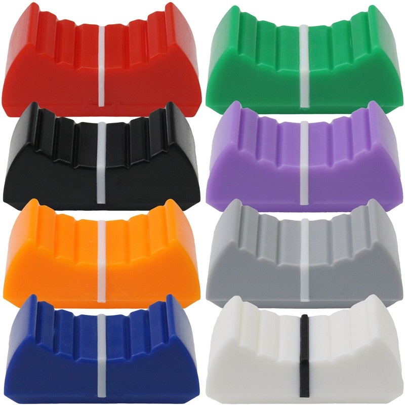 Colour Body Fader Caps - 4mm / 8mm Mount - 8 Colours - Replacement Mixer Knobs