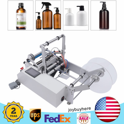 Round Bottle Labeling Equip Semi-automatic For Glass Plastic Metal Bottles
