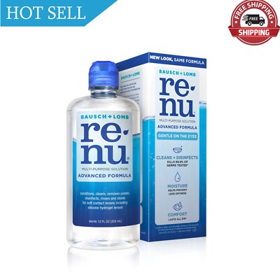 Renu Contact Lens Solution, From Bausch + Lomb  12 fl oz