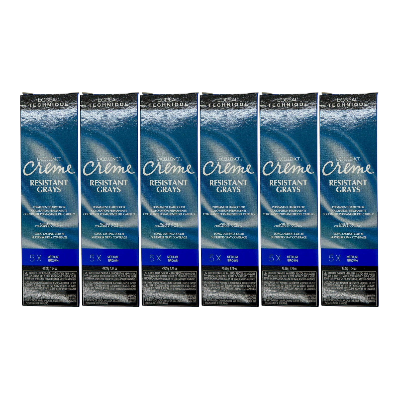 L'Oreal Excellence Creme Resistant Grays Haircolor 1.74oz (PACK OF 6)