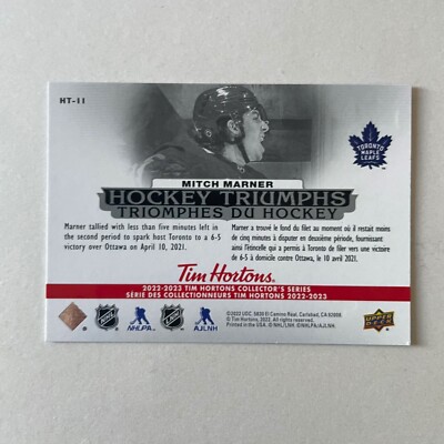 2022 Upper Deck Tim Hortons Collectors #HT-11 Mitch Marner Hockey Triumphs