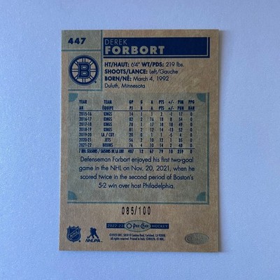 2022 O-Pee-Chee Hockey #447 Derek Forbord Retro Black Border