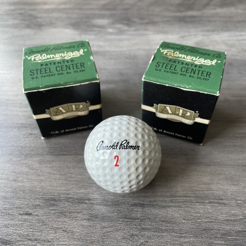 Rare Vintage Golf Ball 2 Arnold Palmer Steel Center Trumatic 90 W/ 2
