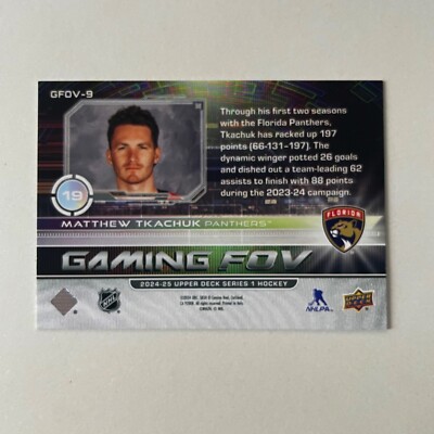 2024 Upper Deck Series 1 #GFOV-9 Matthew Tkachuk Gaming FOV