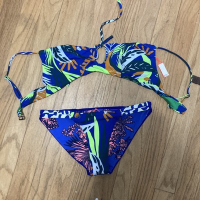 Maaji xs Bikini set Royal Blue Green Reversible Florida