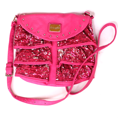 Betsey johnson pink sequin purse hotsell