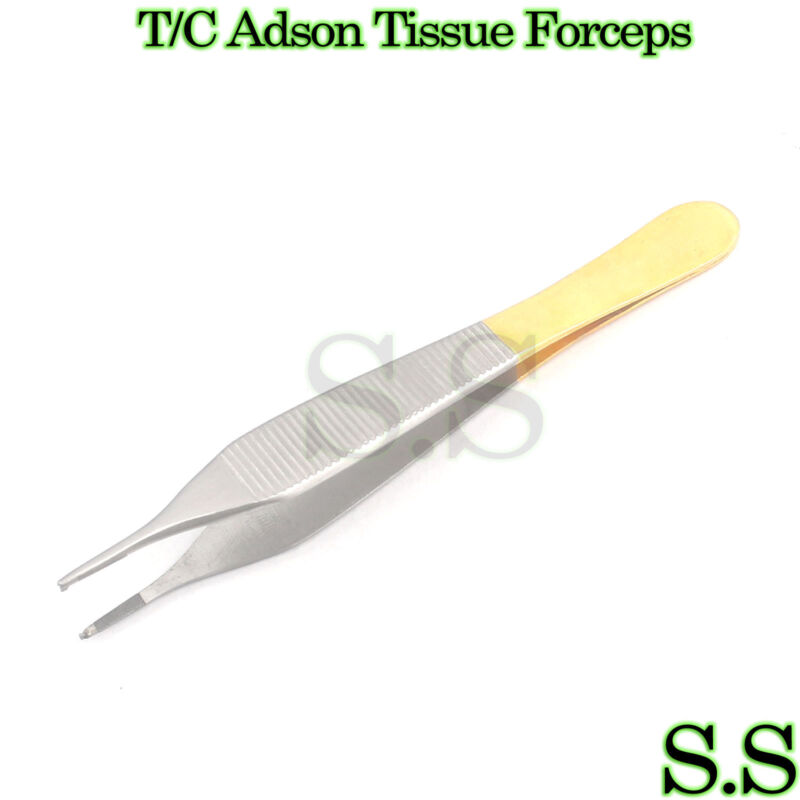 T/c Adson Tissue Micro Surgery Kocher Forceps 4.75" Fine Point 1x2 Teeth