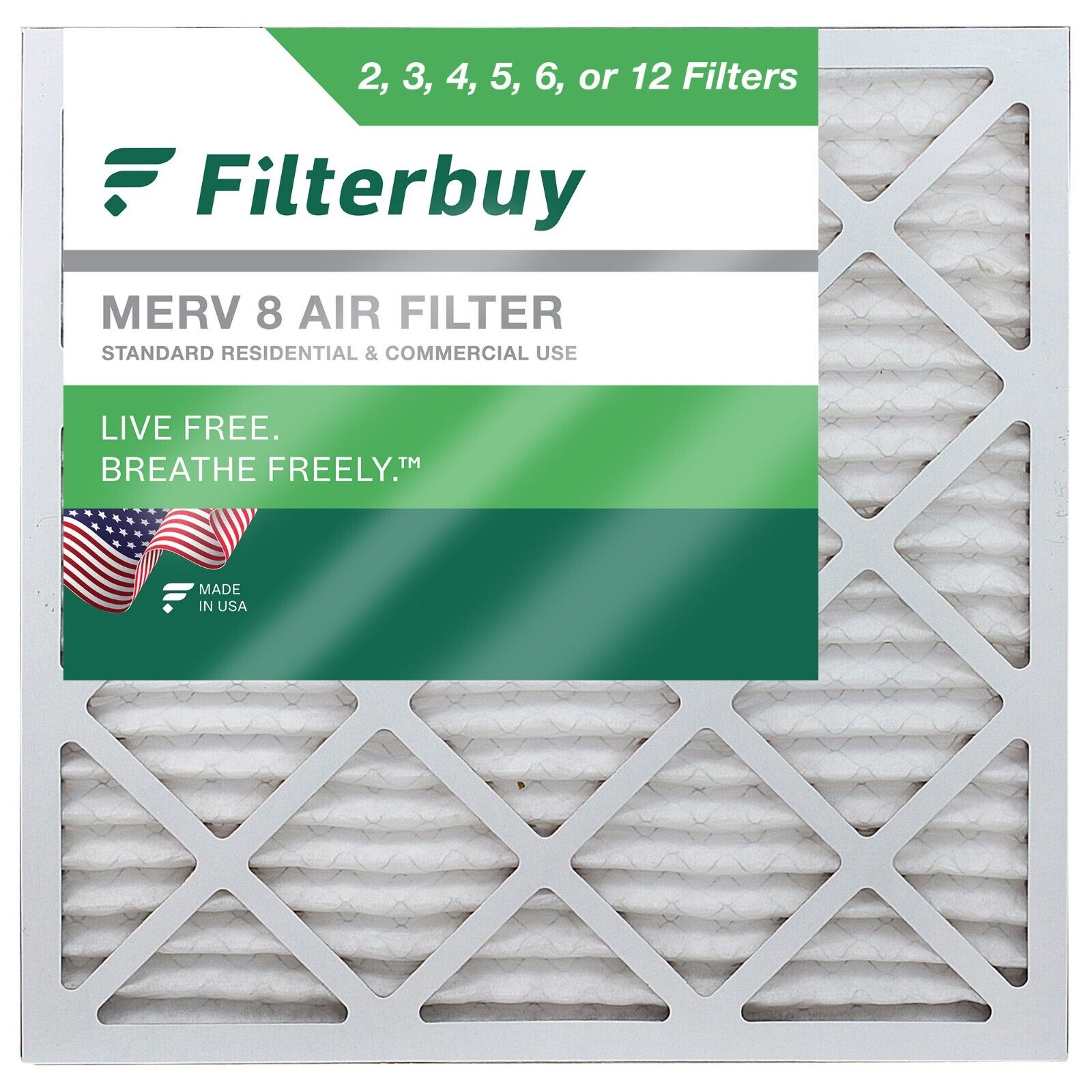 Filterbuy 24x24x1 Pleated Air Filters, Replacement for HVAC 