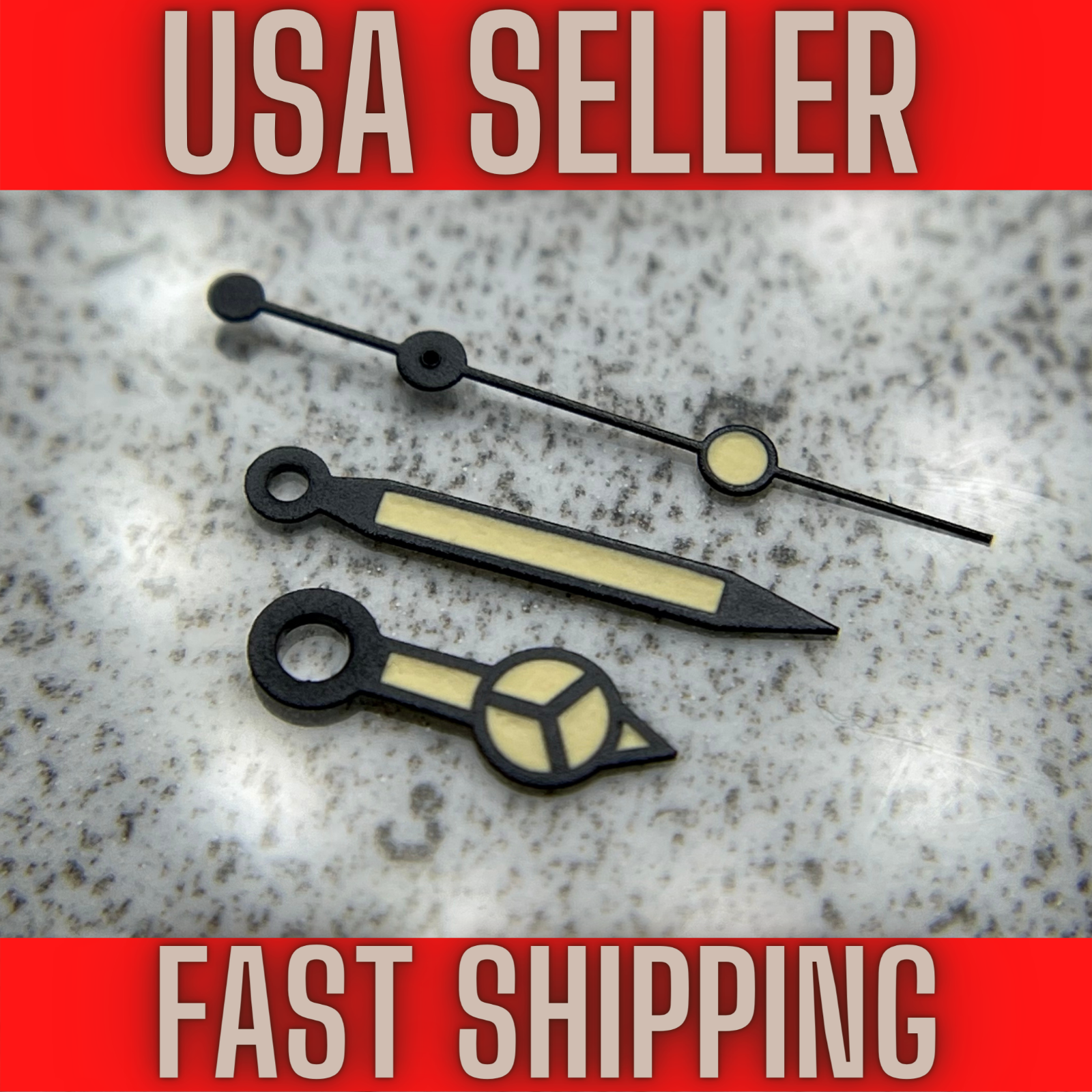 Black "Vintage Merc" Hands Fits Seiko NH35,NH36,7s26,7s36 SKX007MOD,Green Lume