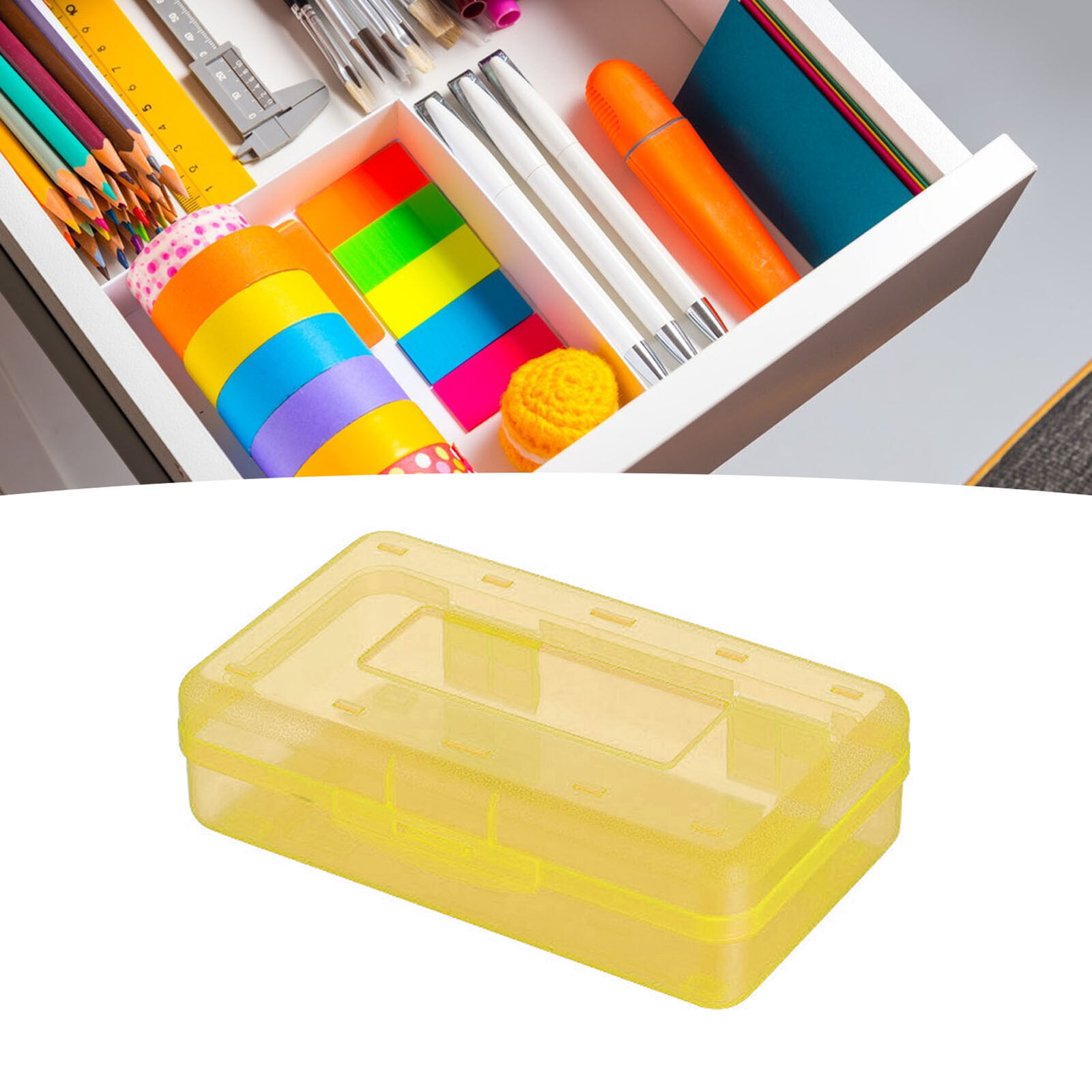 Kids Pencil Box Professional Art Student School Classroom Portable Plastic