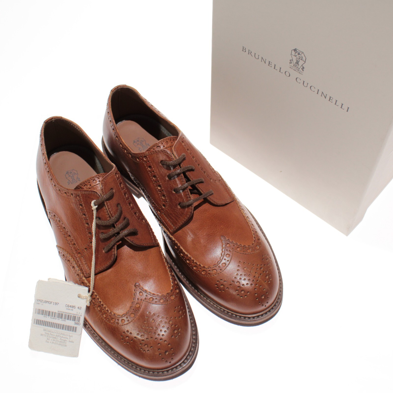 Brunello Cucinelli NWB Wingtip Derby Dress Shoes Sz 42 9 US Brunello Cucinelli NWB Wingtip Derby Dress Shoes Sz 42 9 US