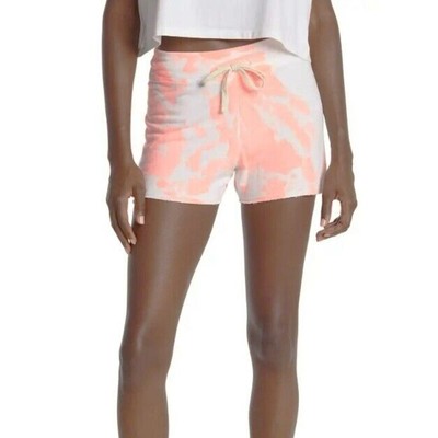 Sundry Women Neon Pink Tie Dye Rayon Jersey Cutoff Comfort Shorts Size 3 / Large
