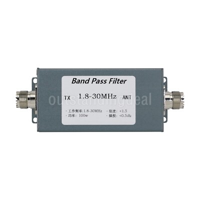 1.8-30MHz Band Pass Filter Anti-interference 50Ω Selectivity Suppress Clutter-