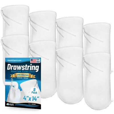 Aquatic Experts Drawstring Felt Filter Socks 4 inch Opening 200 Micron  - LONG