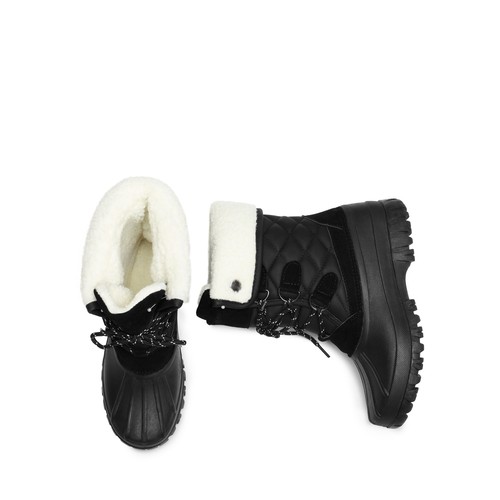 Women Lace Up Snow Boots Mid Calf Warm Warm Insulated  Winter Duck Boots