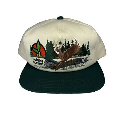 Vintage Golden Harvest K-Products Embroidered Deer Snapback Hat, Cap