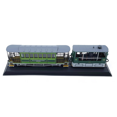 1:87 1894 Swiss G3-3 Rail Tram Vintage Steam Locomotive Plastic Car Model Green