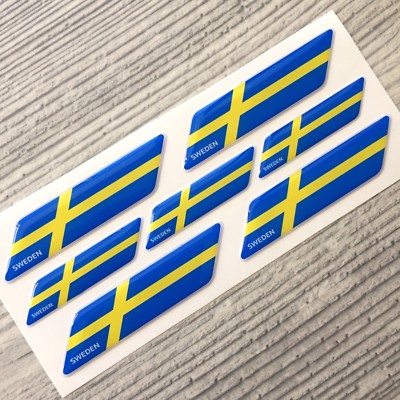 Sweden flag 3d domed emblem decal sticker car tuning