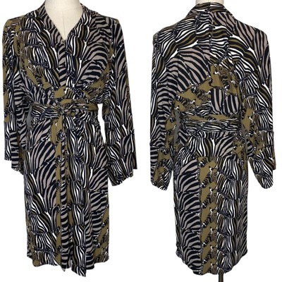 Banana Republic x Issa London Zebra Print Mini Dress Tie Waist Animal size 2