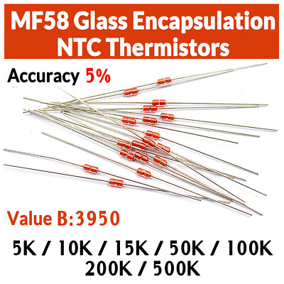 MF58 Glass Encapsulation NTC Thermistors 5K-500K 5% 3950B Temperature Sensor