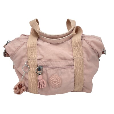 KIPLING ART MINI Bag Satchel Pink Tender Rose Nylon Tote Purse Monkey
