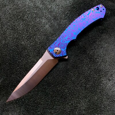 Zero Tolerance ZT 0450 Plain Edge Folder HV Blue Flomascus Ano. Ti screws zt450 