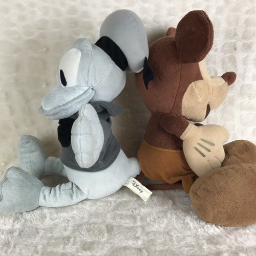 Lot Of 2 Disney Sega Plush Toys Gray Donald Duck Brown Mickey Mouse *Read