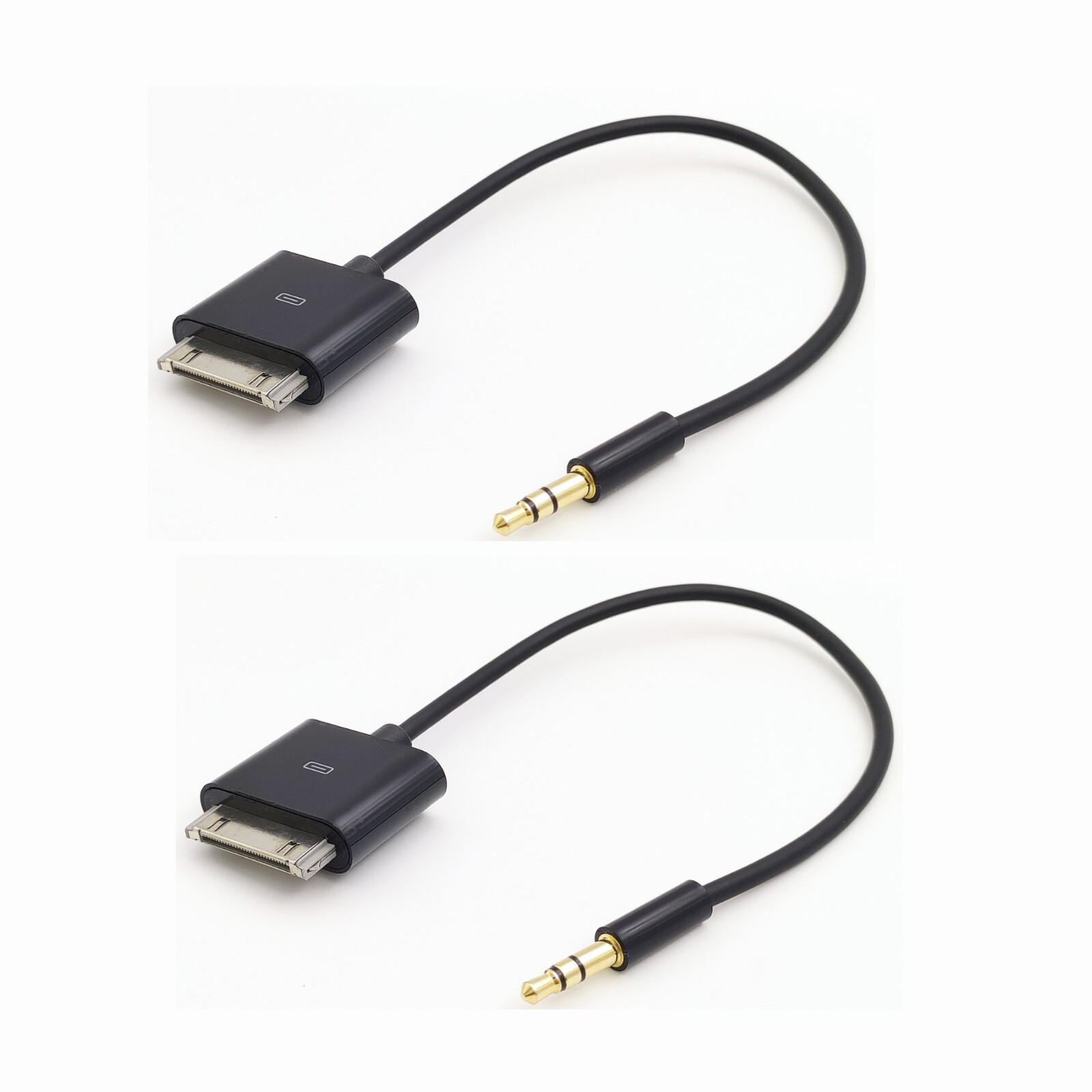 2PACK 20cm 30PIN Dock Connector to AUX 3.5mm Audio Cable for iPod