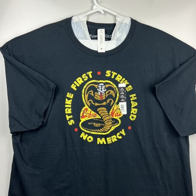 Cobra Kai Strike First Strike Hard No Mercy Short Sleeve Black T-shirt 3XL 54/56