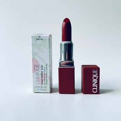 CLINIQUE EVEN BETTER POP LIPSTICK #17 WOO ME Full Size 0.13 oz New In Box