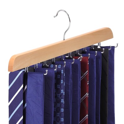 Tie Rack Tie Hangers for Man Space-Saving Tie Holder with 20 Foldable Hooks L...