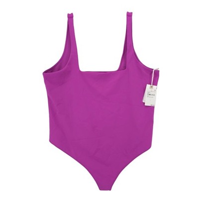 NWT GOOD AMERICAN Scuba Modern Tank Bodysuit Thong Square Pop Thistle Sz 7 - 4XL