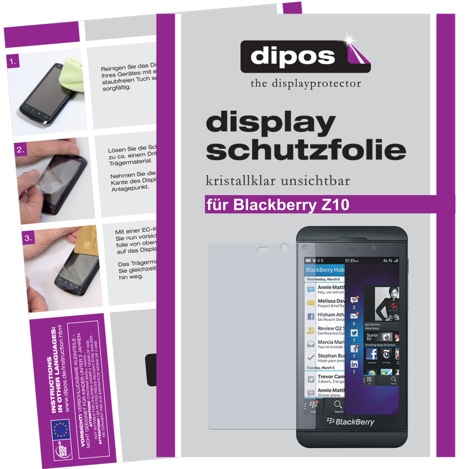 Dipos 2X Pellicola Protettiva Antiriflesso Per Blackberry KeyOne – Schermo Opaco, Made In Germany