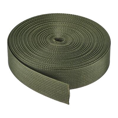 Flat Nylon Webbing Strap 1 Inch 10 Yards Olive for Backpack, Luggage-rack
