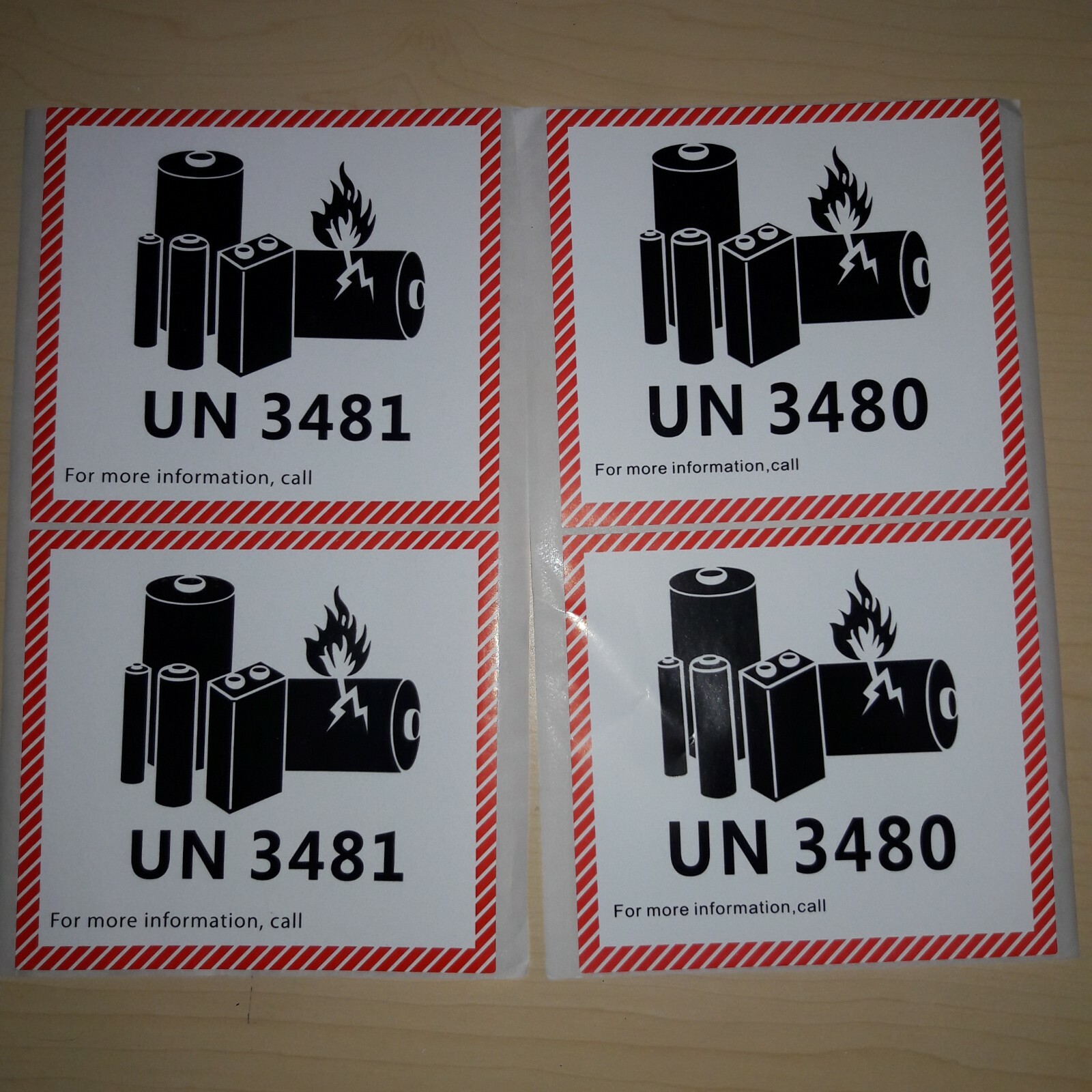 4x or 8x or 12x Lithium Battery Shipping Blank Labels UN3480, 3481, 3090, 3091 | eBay for Free Printable Un3480 Label Pdf