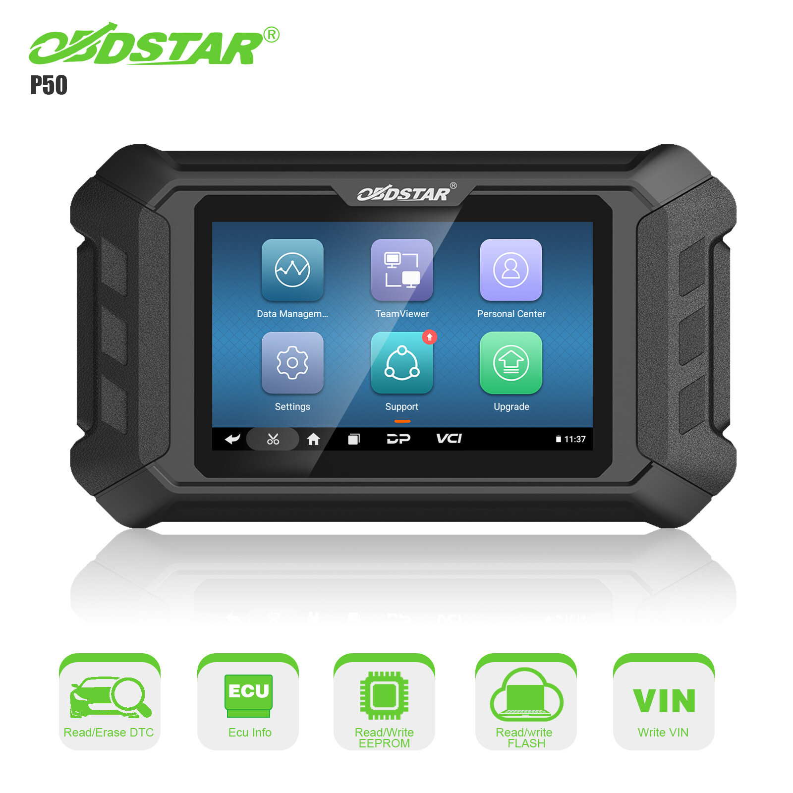 OBDSTAR P50 Covers Over 12400+ E*U Part No. &90 Brands With CANFD CAN FD Adapter