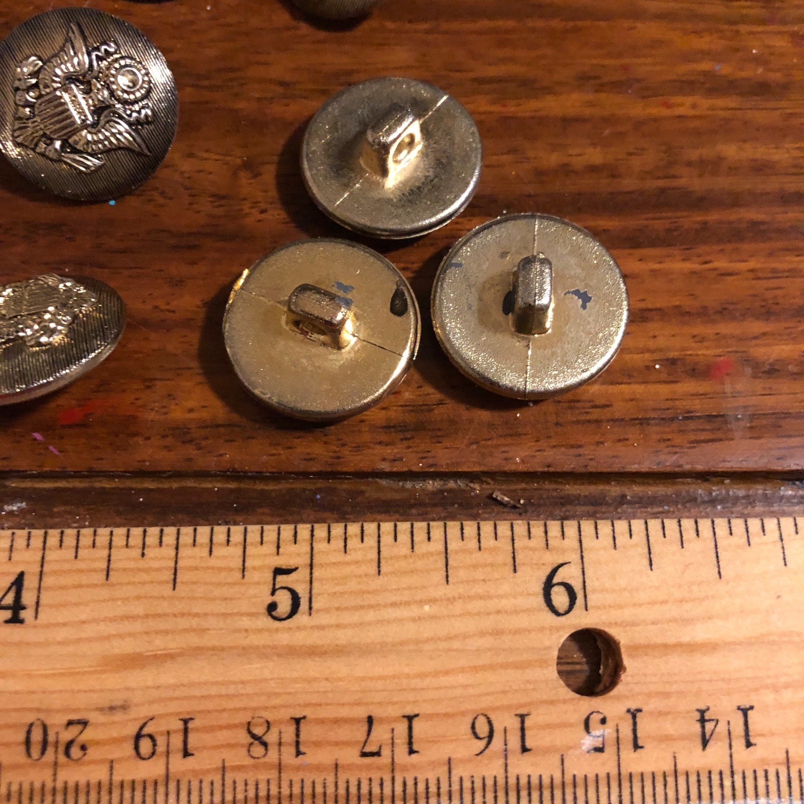 13 Vintage  Silver Tone Buttons Eagle Crest