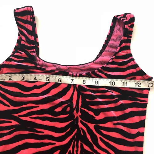 BALERA Dancewear Sz MA Pink Black Leopard Print Velour Gymnastics Dance Leotard