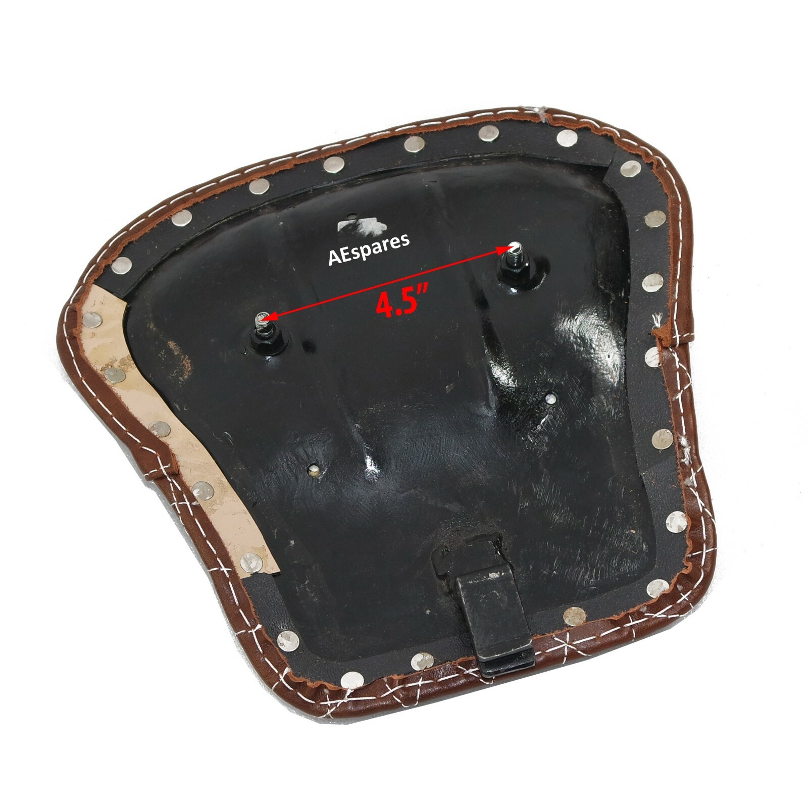 Front Tan Leather Seat With Spring Fits Royal Enfield Bullet Classic 350 500 
