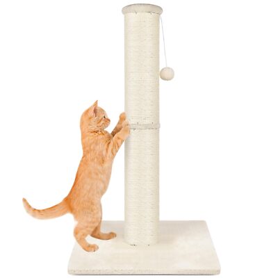 Cat Scratching Post 34 Inch Mid Nature Sisal Cat Scratch Post For Indoor Cats