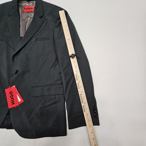 Pre-owned Hugo Boss Men's 36r Jacket 30r Pants Modern-fit Super Flex Suit Dark Green Wool
