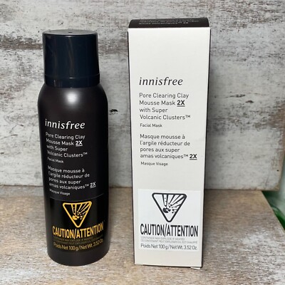 innisfree Pore Clearing Clay Mousse Mask 2X Super Volcanic Clusters Face New