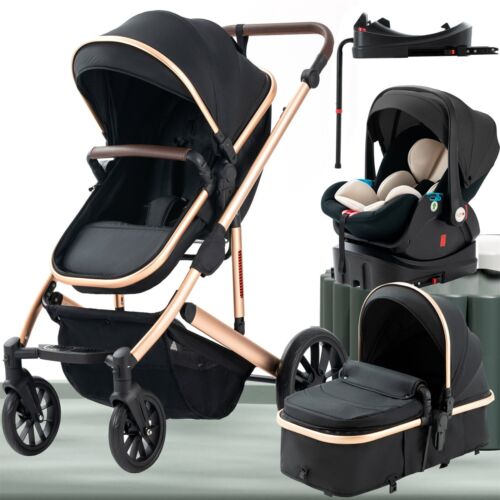 Travel System Baby Stroller  Combo Car Seat Portable Pram Bassinet Baby Carriage