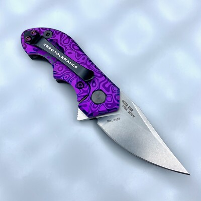 Zero Tolerance ZT 0022 Plain Edge Folder ZT0022 20CV Steel Flomascus Purple Ano