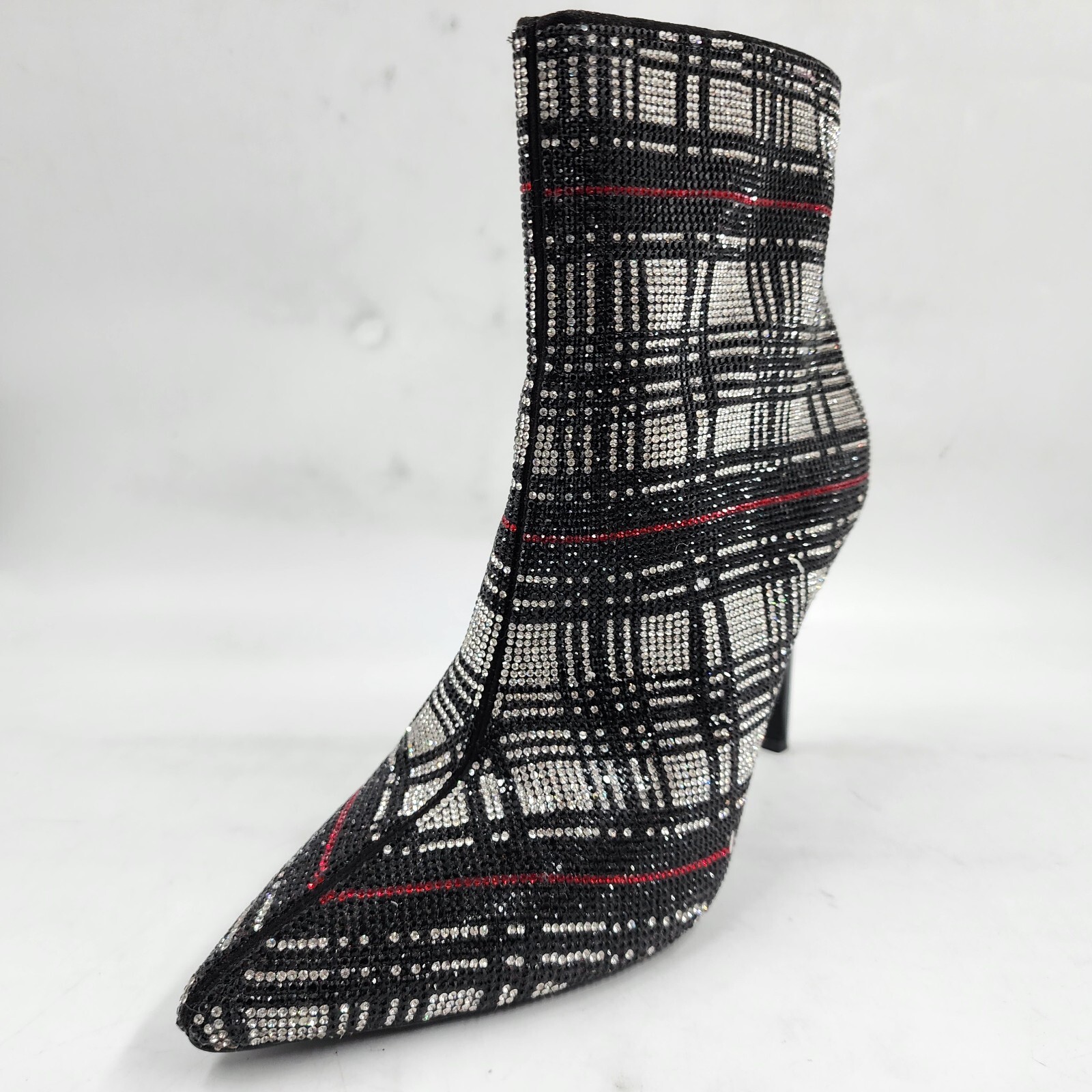 INC Reisa 4 Rhinestone Plaid Booties Women's 8.5M Multi Pointed Toe Stiletto - Picture 10 of 17